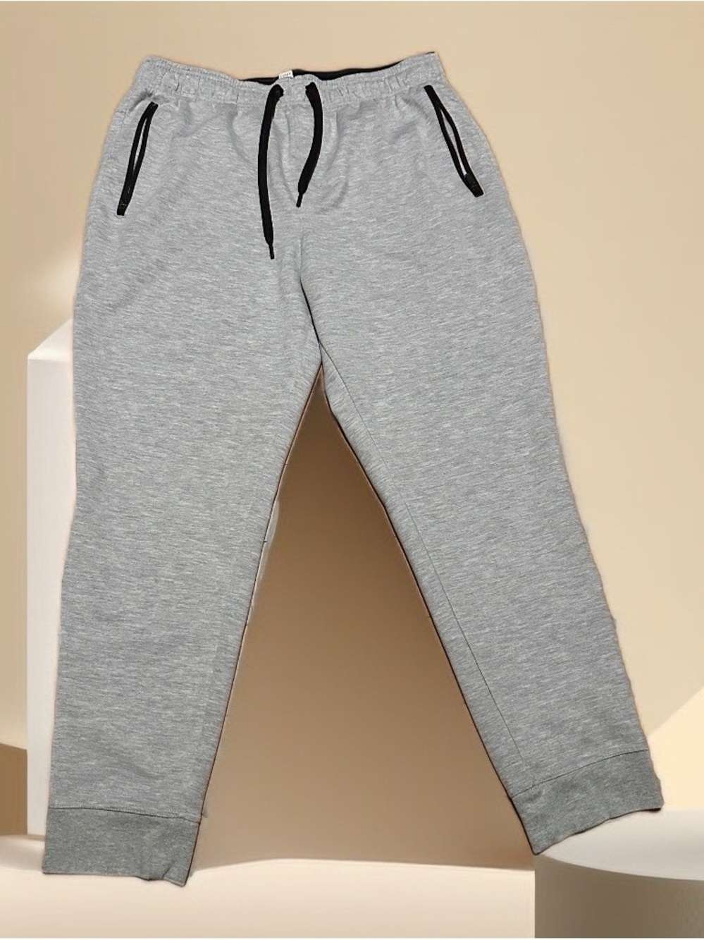 90 Degree By Reflex Light Gray Jogger Sweatpants with Black Drawcord